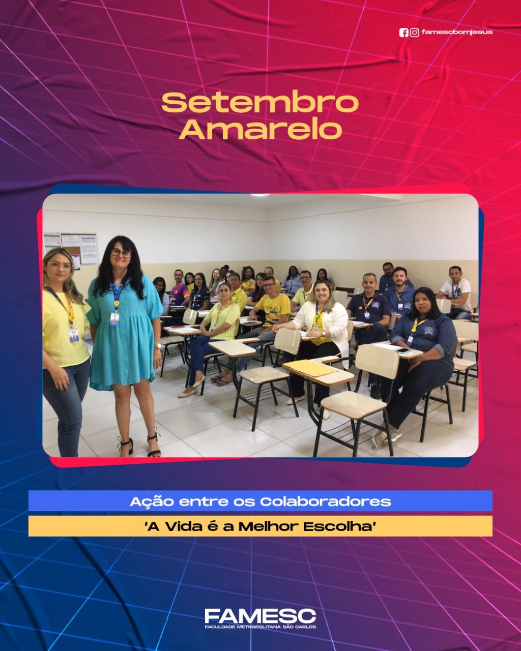 FAMESC realiza ação do ‘Setembro Amarelo’ para os colaboradores