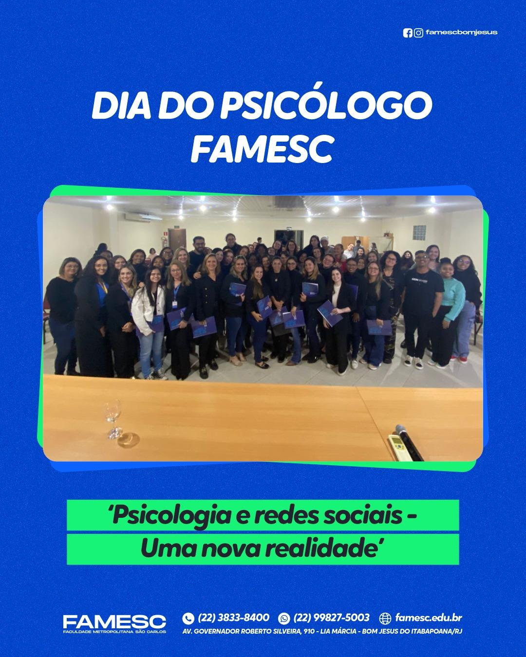 FAMESC comemora Dia do Psicólogo com Aula Magna 