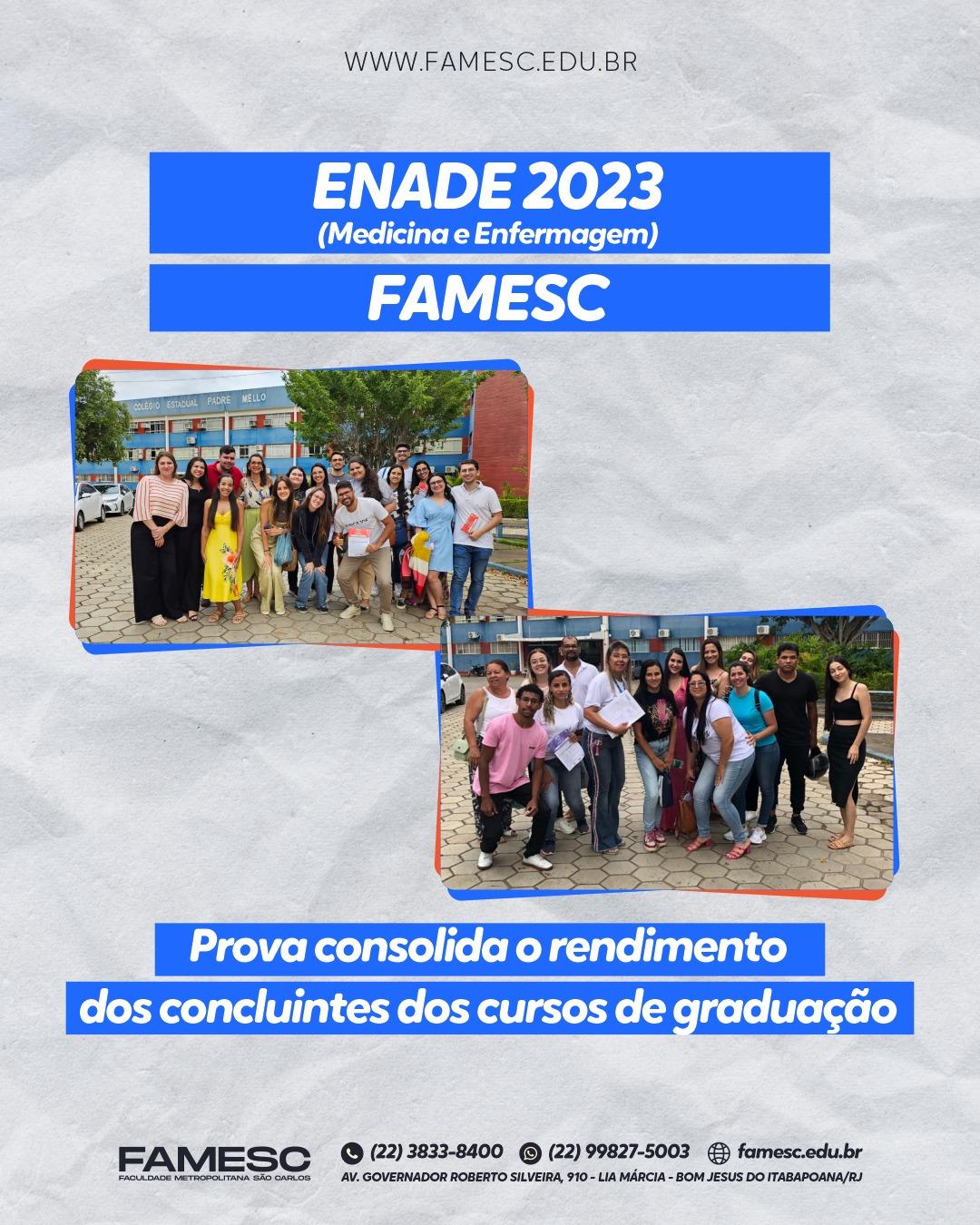 Alunos de Medicina e Enfermagem da FAMESC participam do ENADE 2023