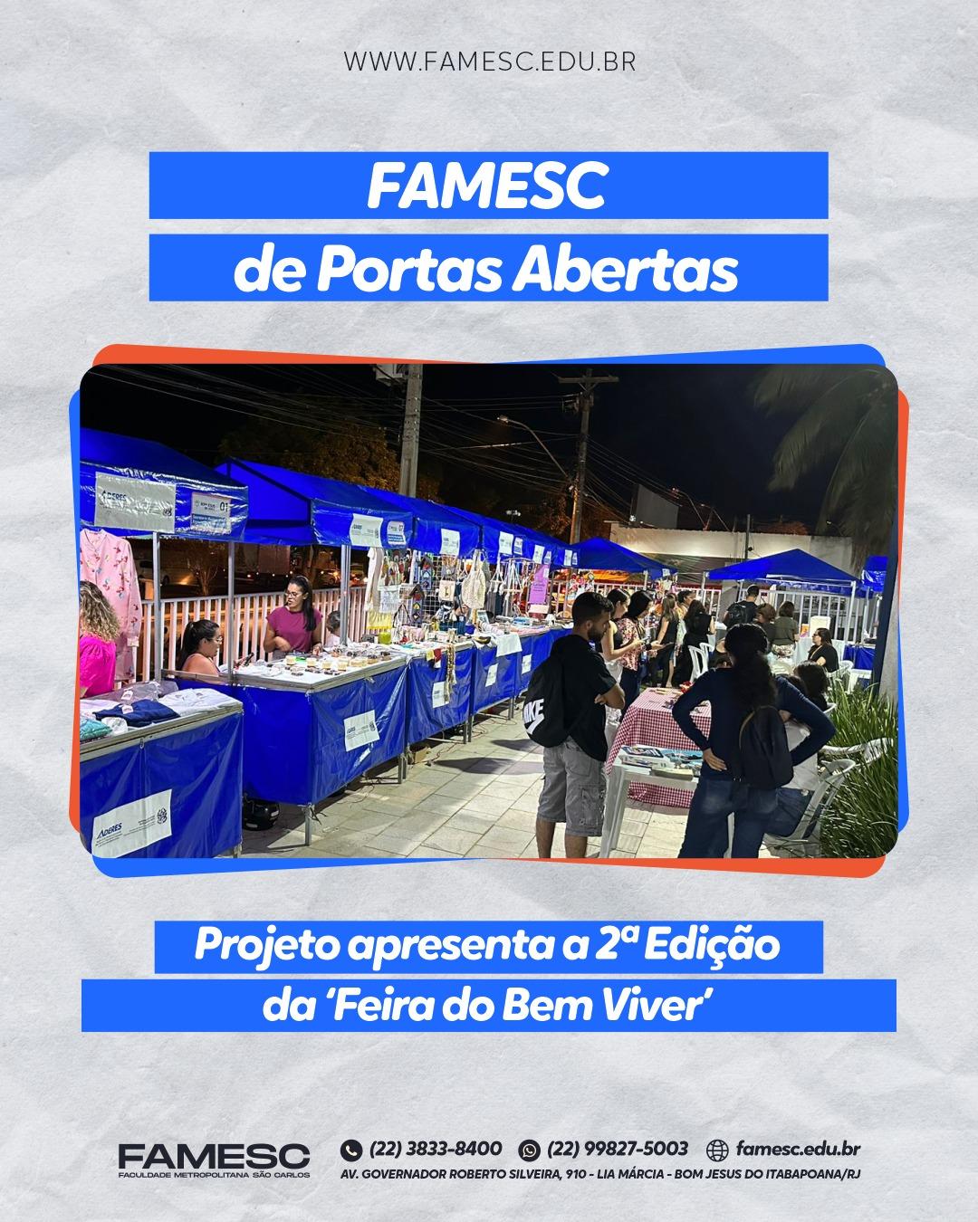 ‘FAMESC de Portas Abertas’ realiza 2ª edição da ‘Feira do Bem Viver’