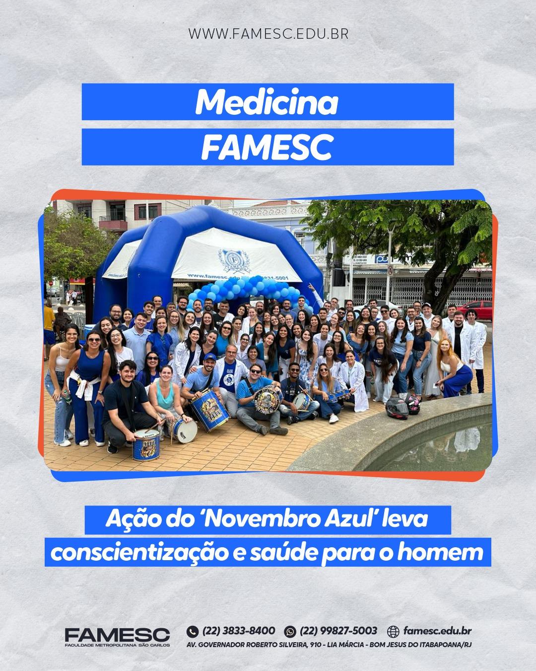 Medicina FAMESC promove ação do ‘Novembro Azul’ na Praça Gov. Portela