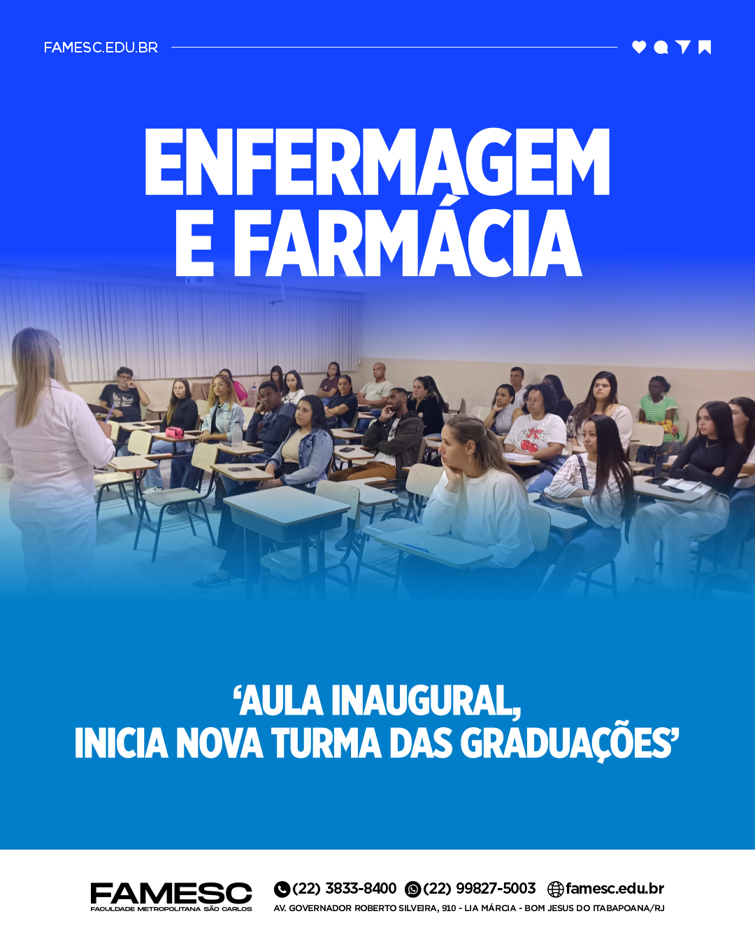 FAMESC inicia cursos de Enfermagem e Farmácia com aula inaugural