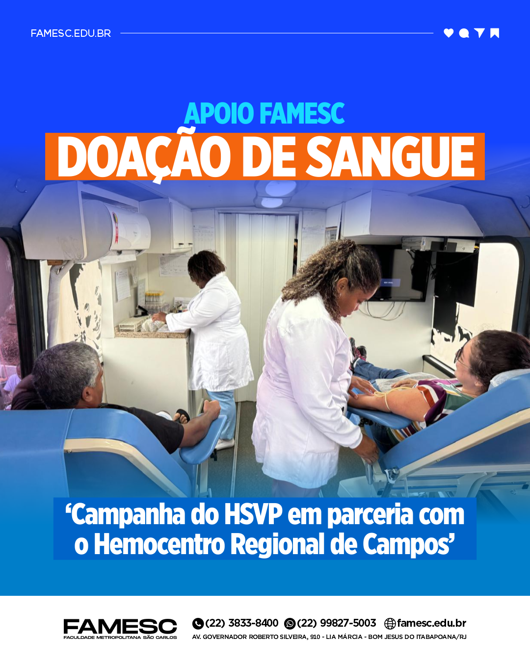  FAMESC apoia Campanha de Doação de Sangue