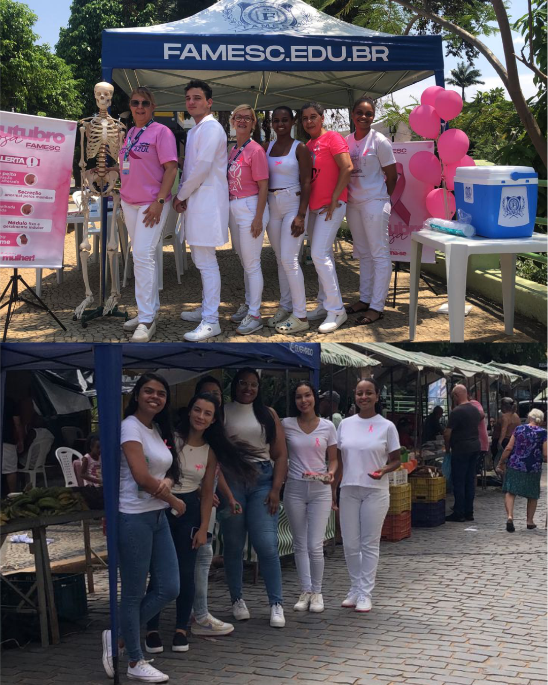 Curso de Enfermagem da FAMESC promove ação social na Feira Municipal de Bom Jesus-RJ